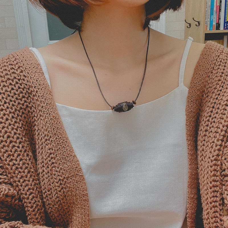 Vòng cổ Rin - Dây chuyền mặt da thủ công mix charm tùy chỉnh kích thước