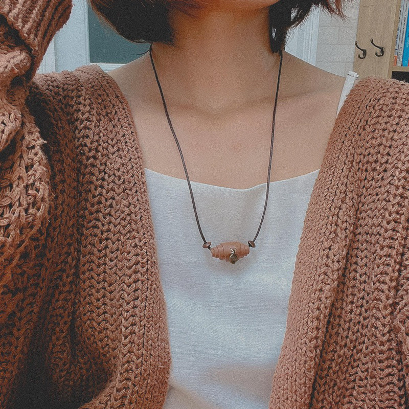 Vòng cổ Rin - Dây chuyền mặt da thủ công mix charm tùy chỉnh kích thước