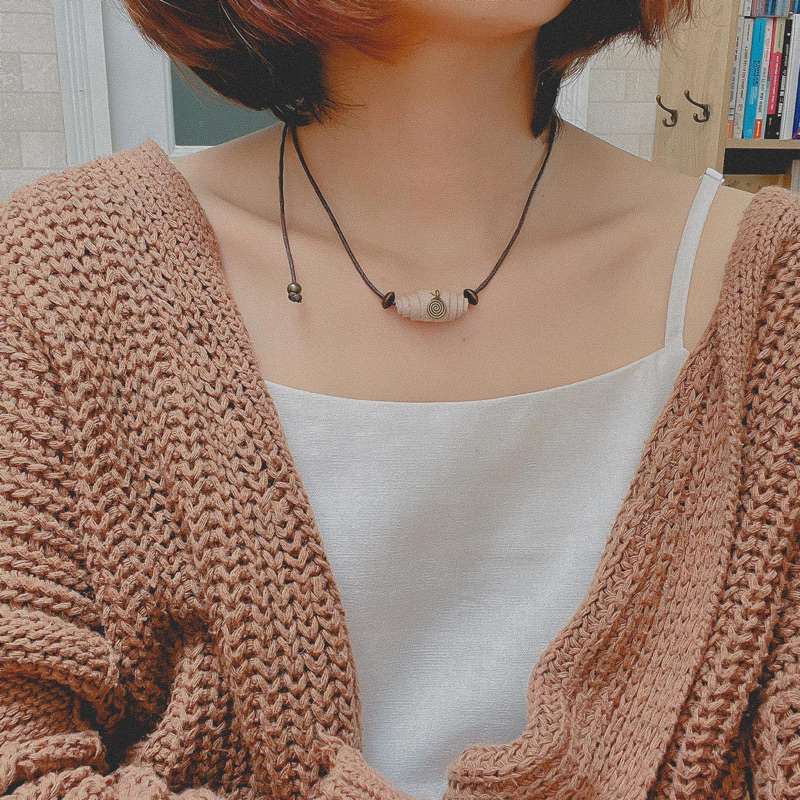 Vòng cổ Rin - Dây chuyền mặt da thủ công mix charm tùy chỉnh kích thước