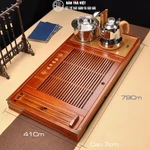 [Giá Tốt Nhất] Khay trà đạo gỗ cao cấp kèm bếp đun nước tự động bằng gỗ Sồi Nga - Bộ Song Ngư Cát Hạnh — ảnh 3