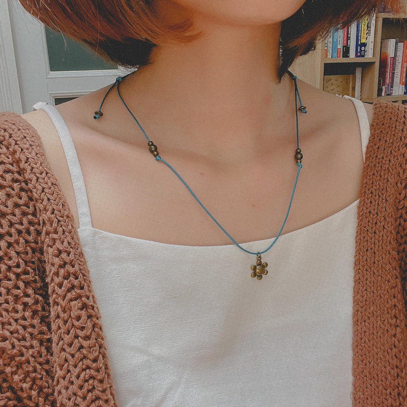 Vòng cổ Ruri - Dây chuyền bông hoa nhỏ dễ thương mix charm tùy chỉnh kích thước