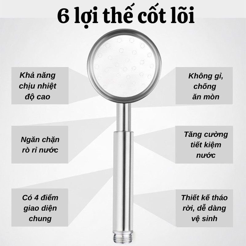 Ảnh Vòi Hoa Sen Nhà Tắm INOX 304 Tăng Áp Lực Nước Có Kèm Dây 1,5m - OENON 1