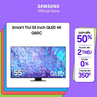 [Shopee voucher ELSAMCE15A giảm 15% CAP 3TR] Smart Tivi Samsung QLED 4K 55 inch QA55Q80CAKXXV - 2023