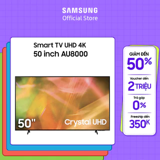 Smart Tivi Samsung Crystal UHD 4K 50 inch UA50AU8000KXXV - Miễn Phí Lắp Đặt
