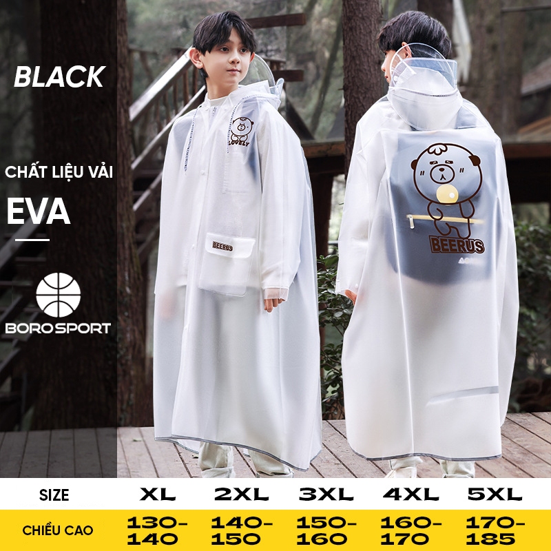 Ảnh Áo Mưa Người Lớn Kèm Vành Mũ Nam Nữ Cao Từ 120 - 180 Cm Chất Liệu Eva Chông Nước Tốt Siêu Nhẹ Cleacco AM Boro Sport 1