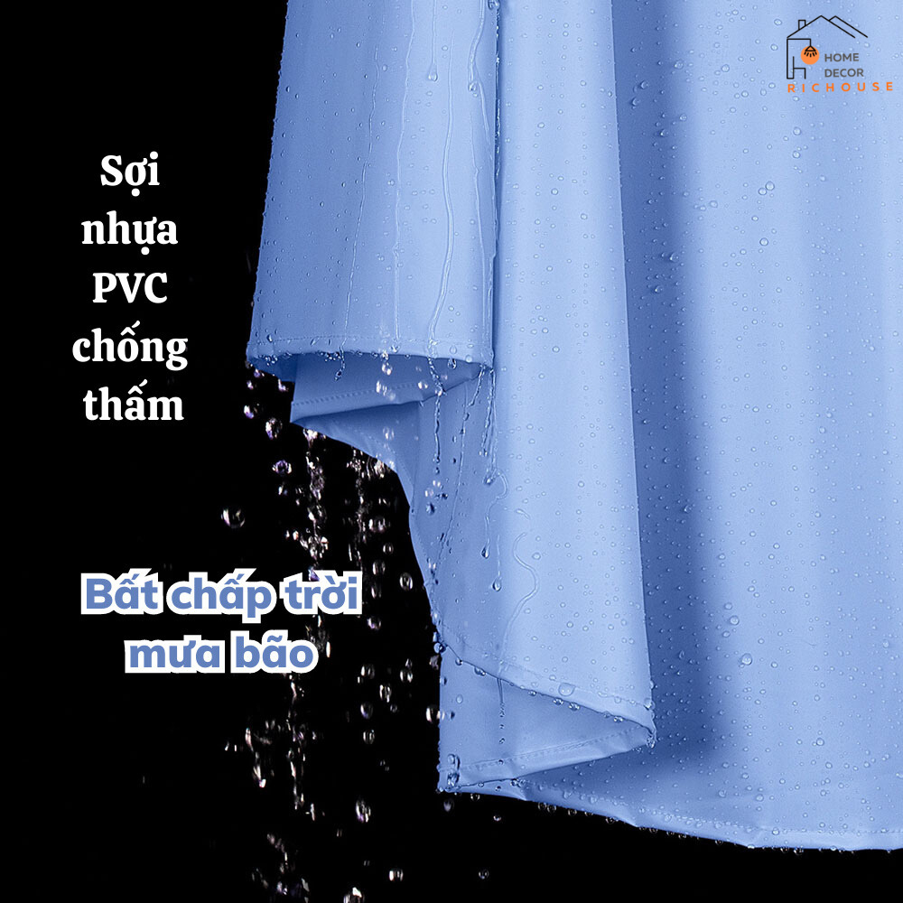 Áo mưa tà áo siêu rộng, nửa trước trong suốt chất liệu PVC siêu dai chống rách,tấm chắn kính che kín