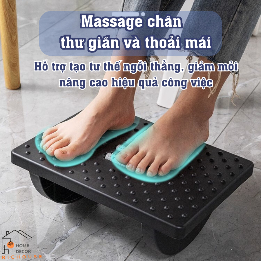 Ghế gác chân massage, kê chân Công Thái Học dân văn phòng, sinh viên, mát xa thư giãn, giảm stress