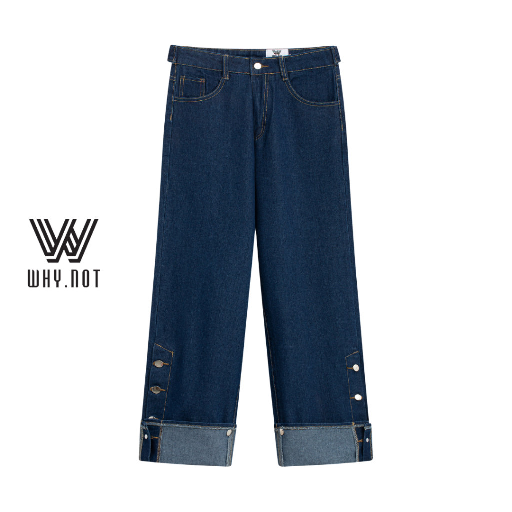 Quần Jeans Nam Ống Suông WHY NOT MULTI BUTTONS Thiết Kế Cúc Cạnh Ống Độc Đáo - Cúc Cạp Sau JRCOQT