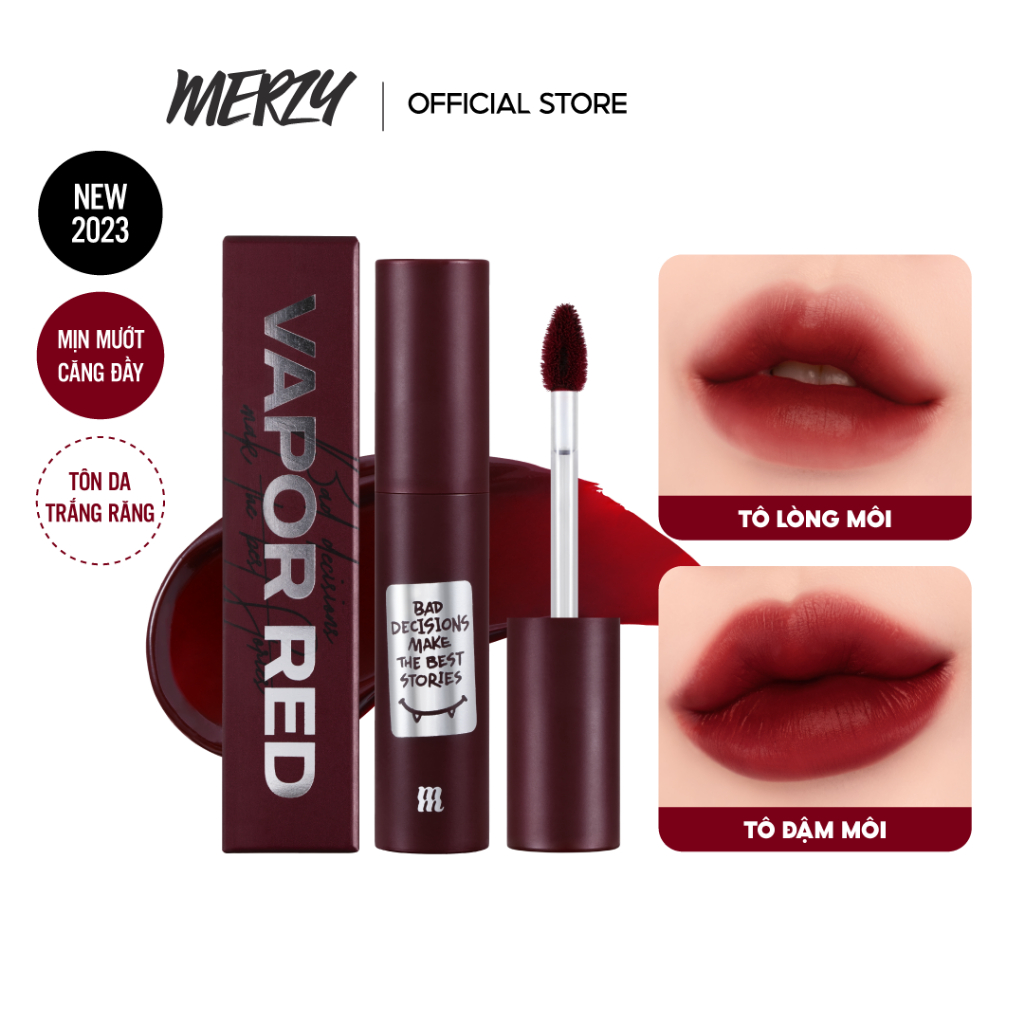 Ảnh Son Kem Lì Hàn Quốc Mịn Mướt, Tôn Da Merzy Noir In The Mellow Tint 4g 2