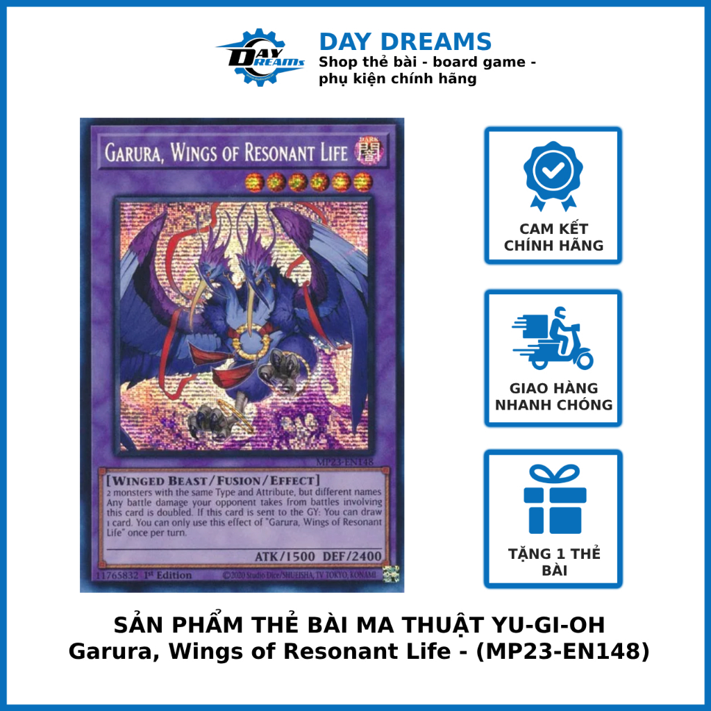 Thẻ bài Yugioh Garura, Wings of Resonant Life MP23EN148 Prismatic