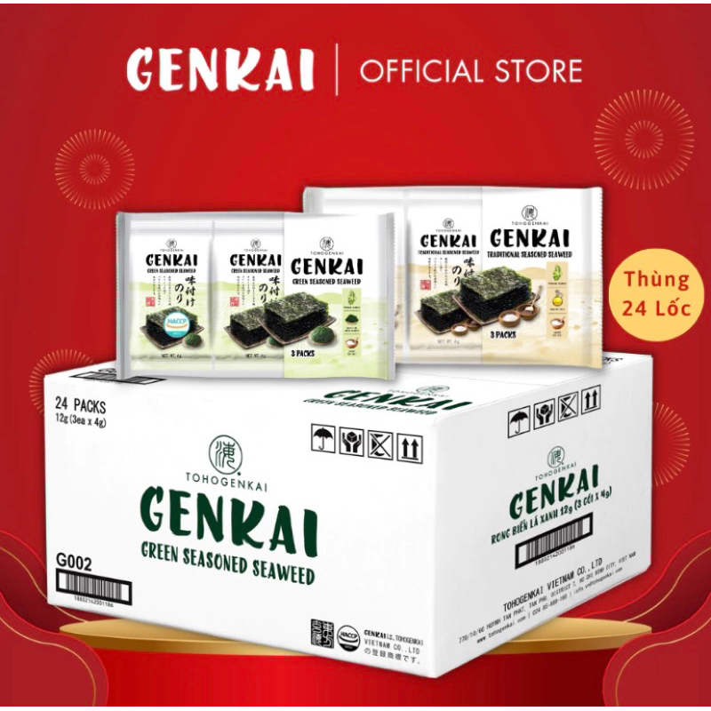 Lốc Rong biển ăn liền Genkai Hàn Quốc (3gói x12gr) | Shopee Việt Nam