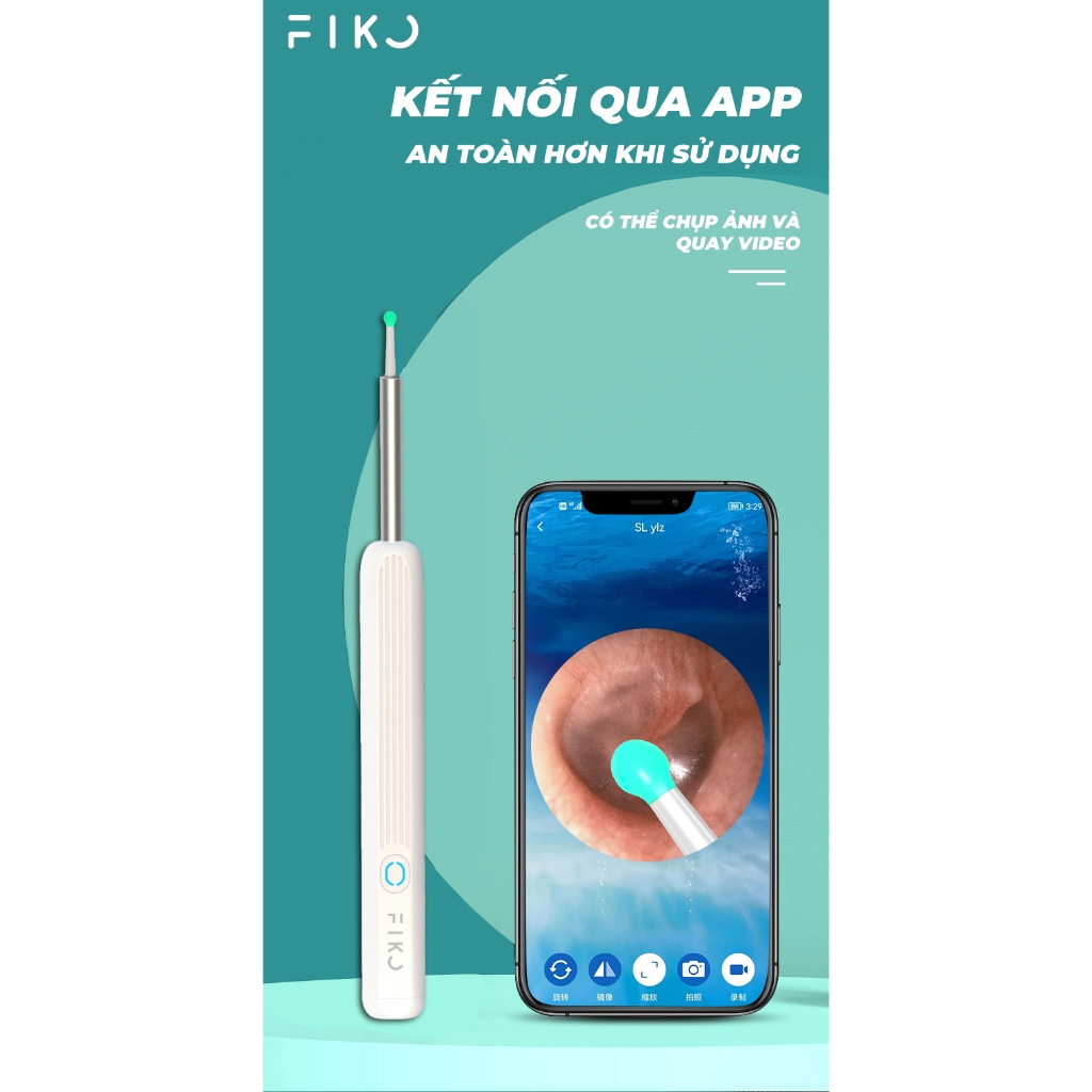 Dụng cụ lấy ráy tai có camera FIKO NE3 PRO/FIKO E9S - Bảo hành 6 tháng ...