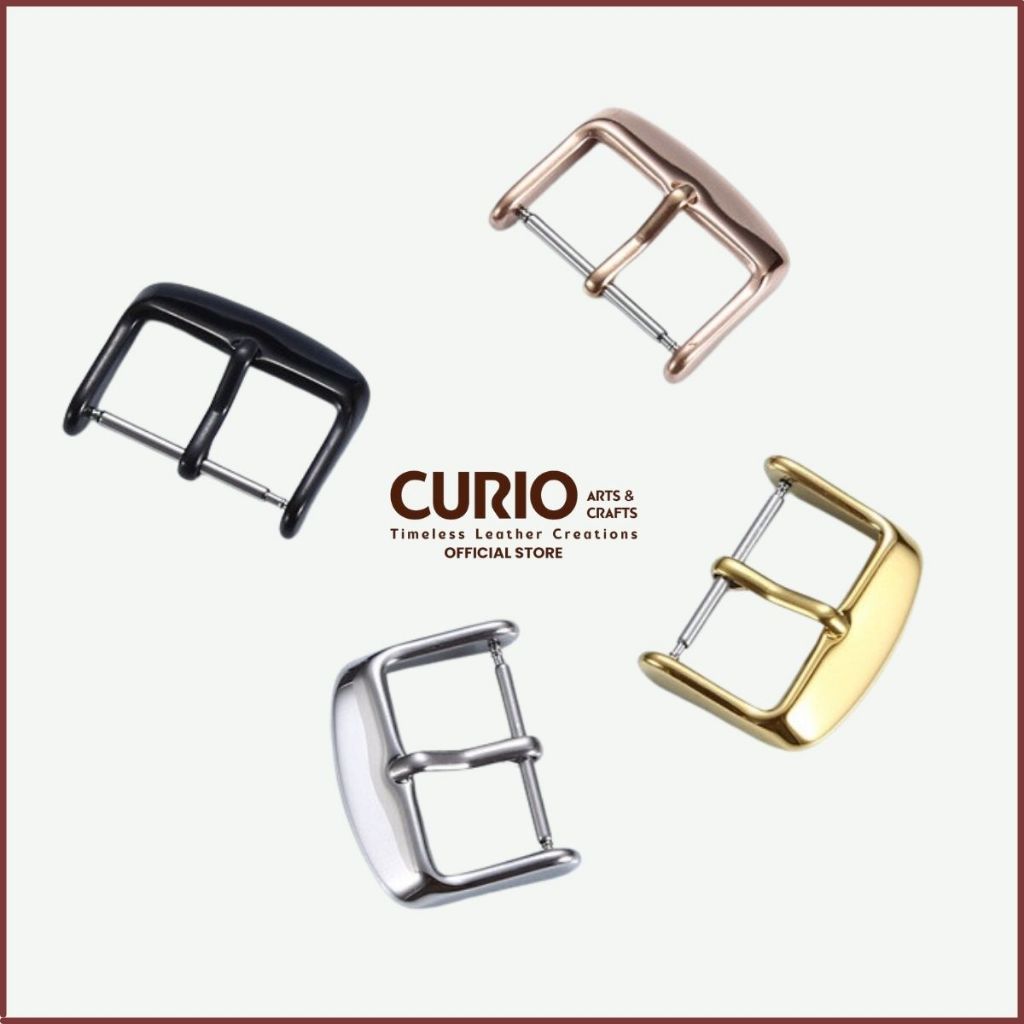 (Phụ Kiện Đồng Hồ) Khóa Gài Dây Đồng Hồ Thép Không Gỉ Size 12mm 14mm 16mm 18mm 20mm 22 mm – CURIO LEATHER