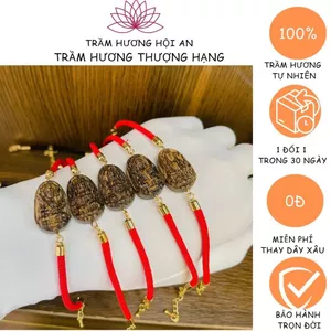 Vòng đeo tay trầm hương sánh chìm phong thủy mix mặt phật bản mệnh-Trầm Hương Hội An.