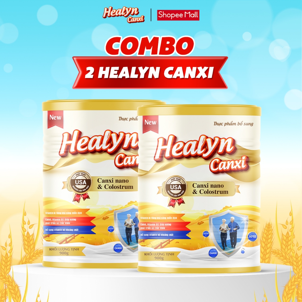 Ảnh COMBO 2 Lon Thực Phẩm Dinh Dưỡng HEALYN CANXI Ngăn Ngừa Loãng Xương, Tăng Cường Miễn Dịch - Lon 800g 1