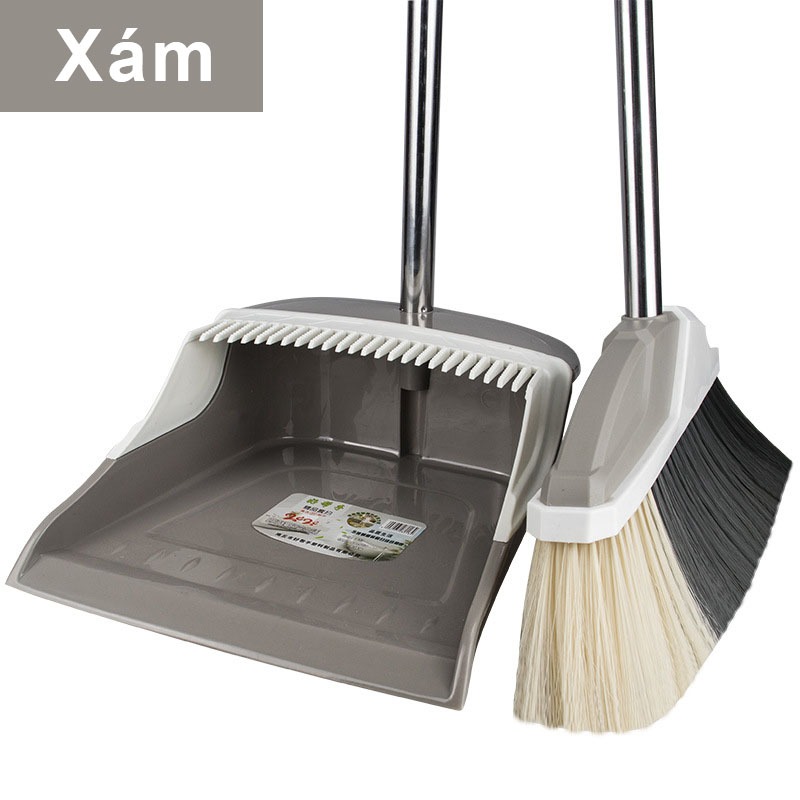Bộ Chổi Quét Nhà Kèm Hốt Rác Nhựa Có Cán Inox Thông Minh Răng Gạt Tóc ...