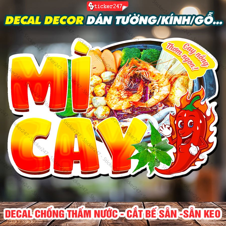Tranh Dán Tường Mì Cay 🌈 Decal Dán Tường Trang Trí Quán - Sticker ...