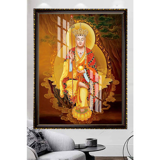Địa Tạng Vương Bồ Tát - Tranh Treo Tường Phật Giáo - Tranh Laminate Tráng Gương Đóng Khung