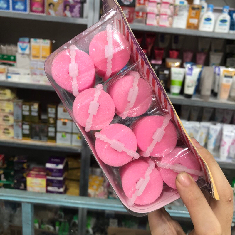 [ Hộp 8 cái ] Lô ống cuốn tóc mút ( giao màu ngẫu nhiên)