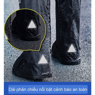 Ủng Đi Mưa, Ủng Bọc Giày đi mưa cổ cao đế cao su chống trơn trượt cao chất liệu nhựa PVC cao cấp có thể gấp gọn