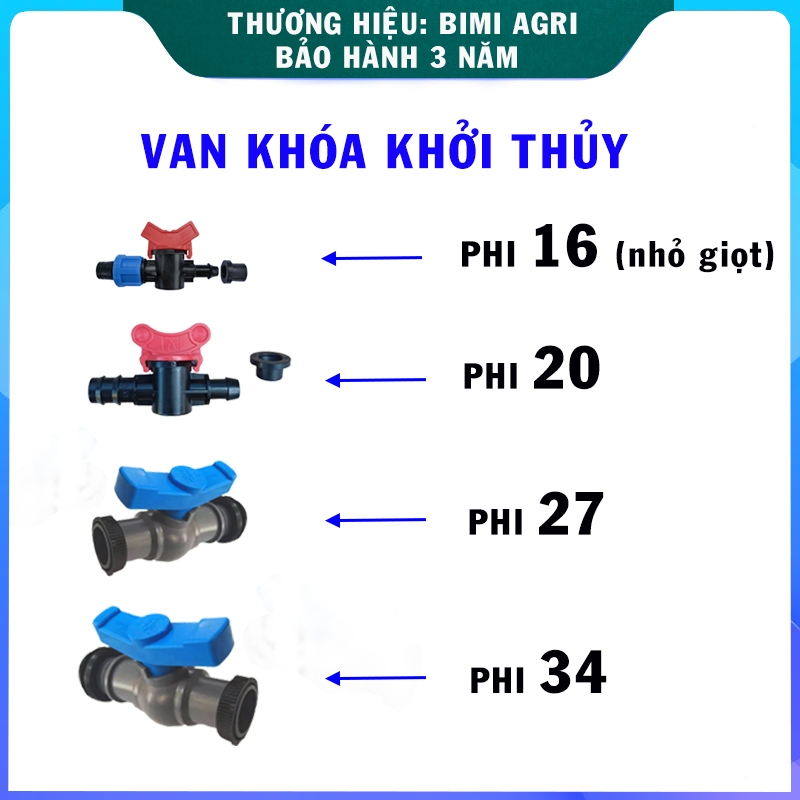 Van khóa khởi thủy phi 16 - 20 - 27 - 34 loại tốt từ ống PVC ra ống mềm ...