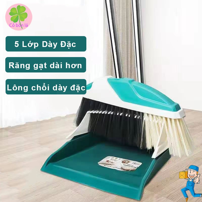 Bộ Chổi Quét Nhà Inox Kèm Hốt Rác 2 Trong 1 Tiện Lợi, Lông Chổi Mềm ...