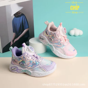 giày thể thao bé gái công chúa thỏ hồng tím khóa vặn tiện lợi mẫu mới nhất năm cho bé từ 1 tuối QCCC 5502 ( ảnh thật )
