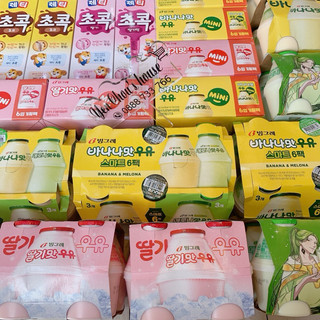 [SẴN/HCM] Sữa tươi nước trái cây Binggrae chuối/dưa lưới/light/dâu 4 hộp