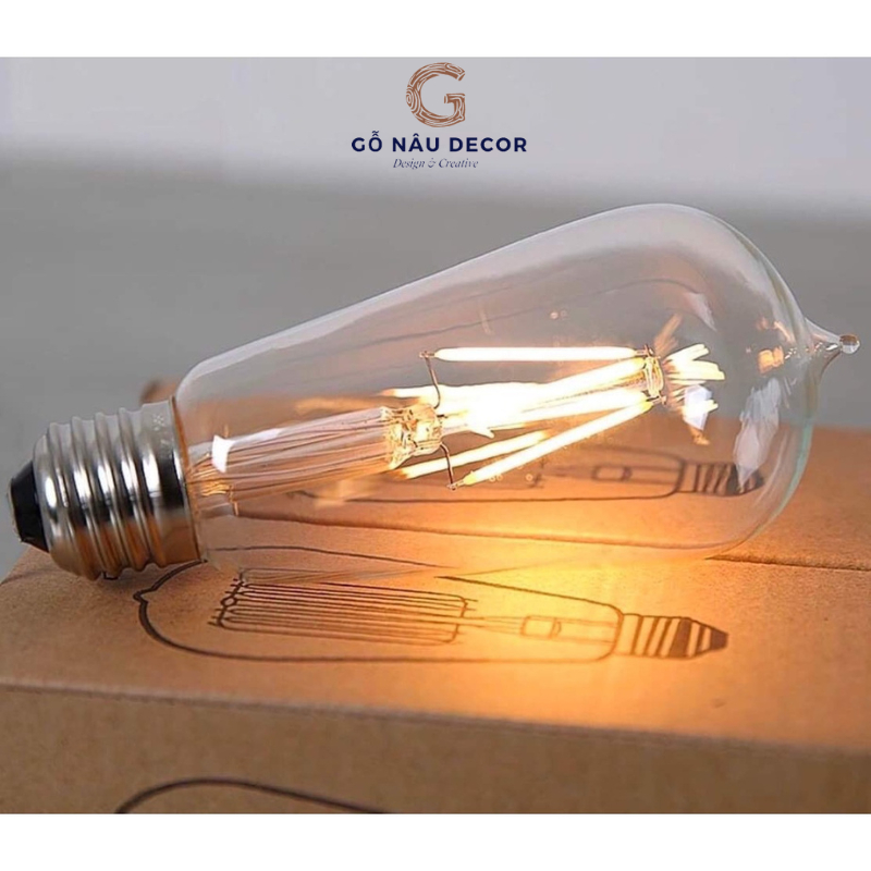 Bóng đèn edison ST64 LED trang trí vỏ trong - Gỗ Nâu | Shopee Việt Nam
