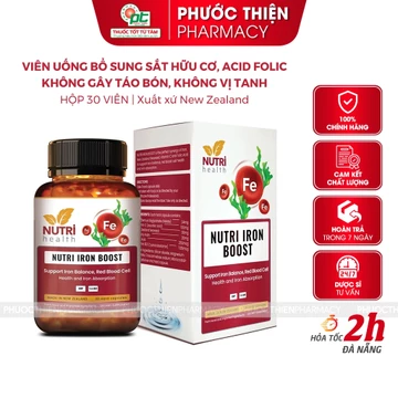 Viên uống bổ máu bổ sung sắt acid folic cho bà bầu NUTRI IRON BOOST lọ 30 viên