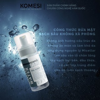 Bọt Nha Đam Tẩy Trang Rửa Mặt Cấp Ẩm KOMESI – MICELLAR WATER HYDRATING FOAMING FACIAL CLEANSER