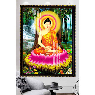 Đức Phật Thích Ca Mâu Ni - Tranh Treo Tường Phật Giáo - Tranh Laminate Tráng Gương Đóng Khung