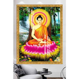 Đức Phật Thích Ca Mâu Ni - Tranh Treo Tường Phật Giáo - Tranh Laminate Tráng Gương Đóng Khung