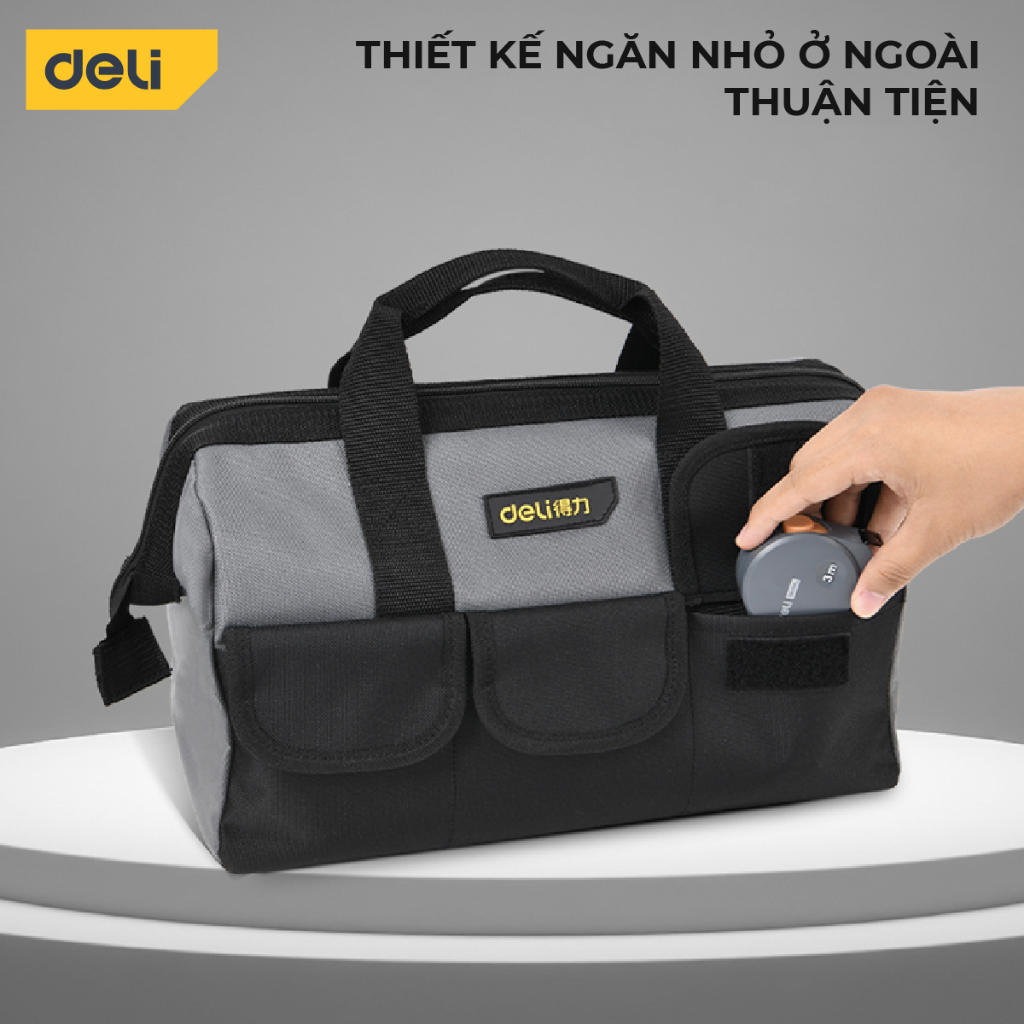 Product image Túi Đựng Đồ Nghề Dụng Cụ Sửa Chữa Deli Tools Chất Liệu Vải Oxford Chống Thấm Nước Thiết Kế Nhiều Ngăn Tiện Dụng DL430018 4