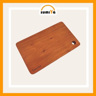 Combo thớt gỗ gồm 1 thớt tròn D20cm và 1 thớt chữ nhật 30x18cm, thớt gỗ xà cừ kháng khuẩn