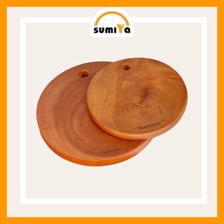 [COMBO 2 THỚT TRÒN SUMIYA CHO THỨC ĂN CHÍN VÀ SỐNG] Thớt tròn gỗ xà cừ thớt gỗ tự nhiên kháng khuẩn