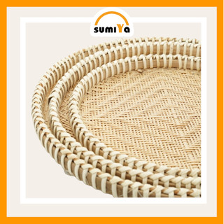 Mẹt tre viền mây đan thưa cao cấp SUMIYA, nguyên liệu tự nhiên thân thiện với môi trường, để thức ăn