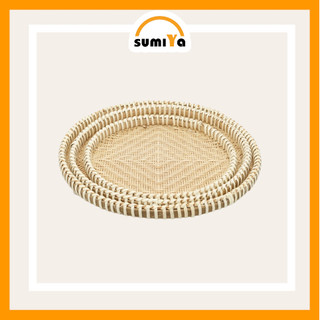 Mẹt tre viền mây đan thưa cao cấp SUMIYA, nguyên liệu tự nhiên thân thiện với môi trường, để thức ăn