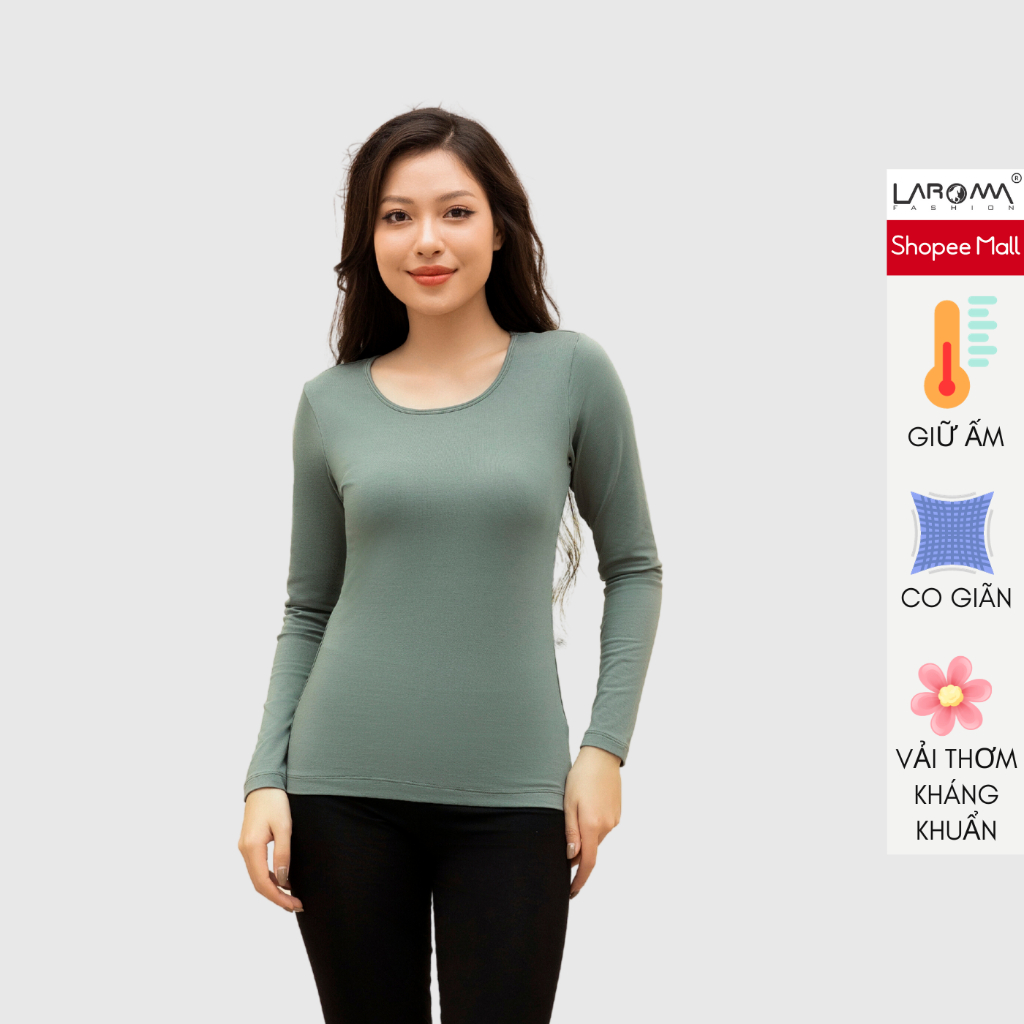 Áo Giữ Nhiệt Nữ Cổ Thấp LAROMA | Giữ Ấm – Siêu Co Dãn – Vải Thơm – Kháng Khuẩn