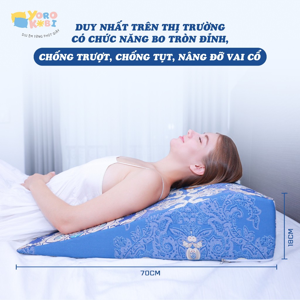 Ảnh Gối Chống Trào Ngược Dạ Dày Người Lớn Yorokobi Chính Hãng (Duy nhất bo tròn chống trượt) 1
