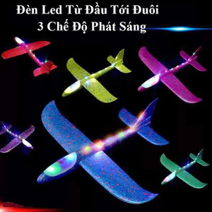 Máy Bay Xốp 48cm Đồ Chơi Ném Tay Máy Bay Có Đèn Toàn Thân Đồ Chơi Trẻ Em Ngoài Trời Vận Động