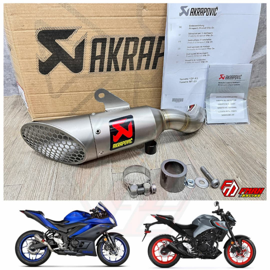 PÔ AKRAPOVIC R3 - MT03 SLIP-ON TITANIUM CHÍNH HÃNG 2022+ | Shopee Việt Nam
