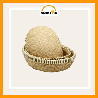 Rổ tre viền mây đan kín cao cấp hình bầu dục, nguyên liệu tự nhiên thân thiện môi trường, dùng trang trí, để thức ăn