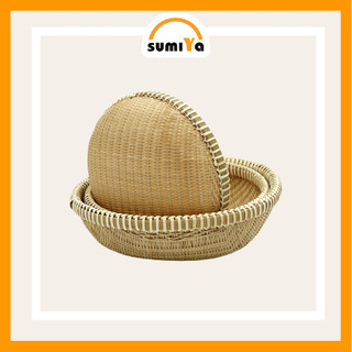 Rá tre, Rổ tre viền mây cao cấp hình tròn SUMIYA, nguyên liệu tự nhiên thân thiện môi trường, trang trí, để thức ăn