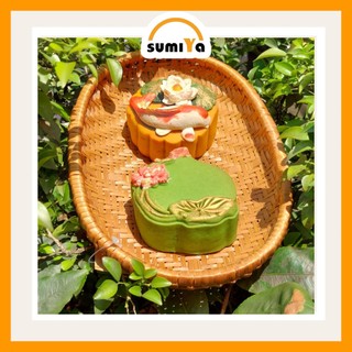 Rổ tre hun khói hình bầu dục, nguyên liệu tự nhiên thân thiện với môi trường, dùng trang trí, để thức ăn