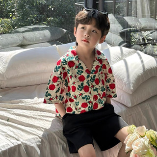 Áo sơ mi cộc tay cho bé Batala kids, Sơmi mùa hè trẻ em họa tiết hoa lãng tử cho bé từ 10-25kg - SOMI HOADODEN