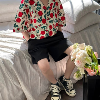 Áo sơ mi cộc tay cho bé Batala kids, Sơmi mùa hè trẻ em họa tiết hoa lãng tử cho bé từ 10-25kg - SOMI HOADODEN