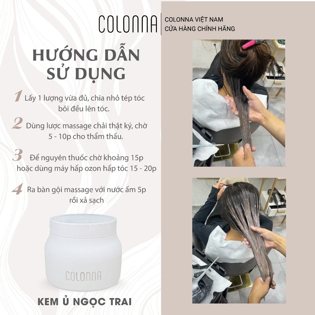 Kem ủ ngọc trai Colonna dành cho tóc khô sơ và hư tổn