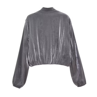 Áo Khoác Zara made in Morocco bomber Chất Lụa satin Dáng retro Cá Tính và quần cùng bộ