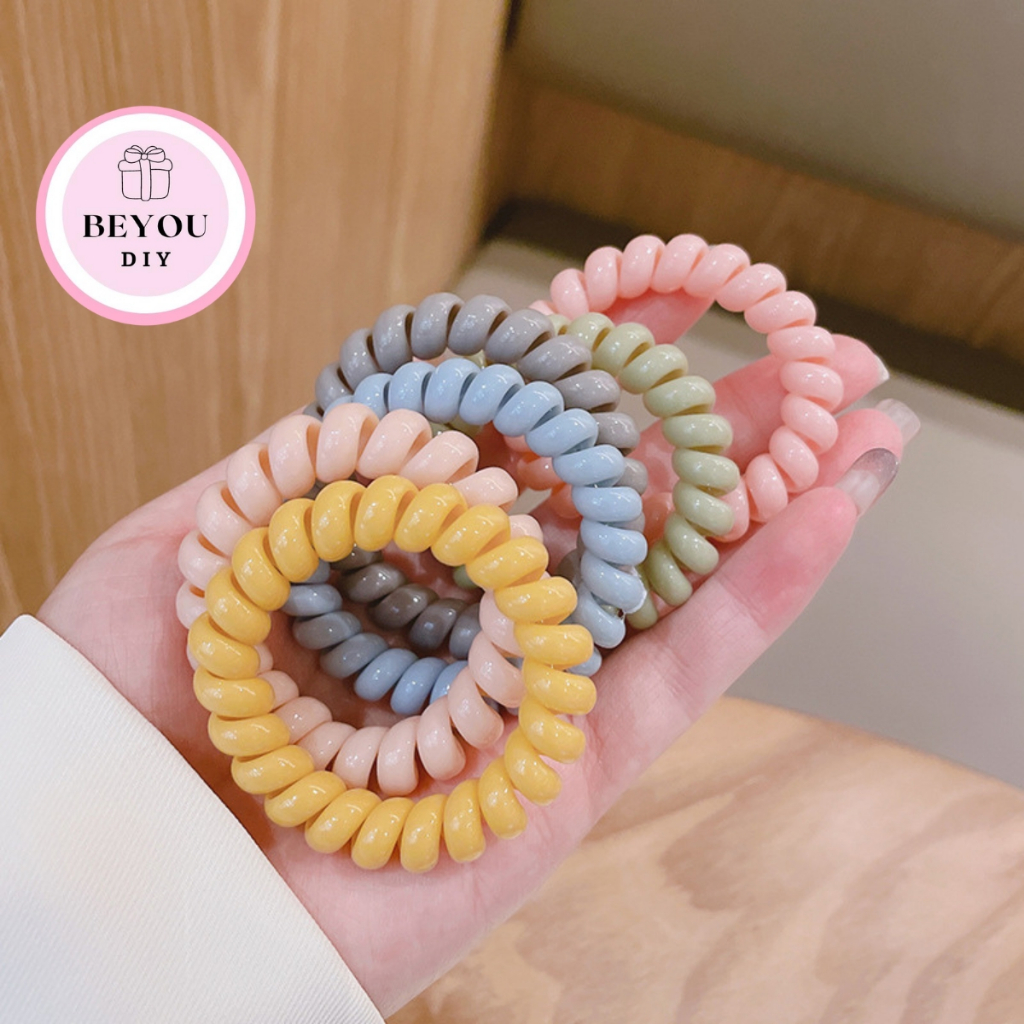 Dây Cột Tóc Lò Xo Màu Pastel Phong Cách Hàn Quốc - BEYOU